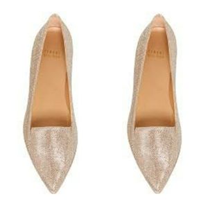 Stuart Weitzman glitter point toe loafers